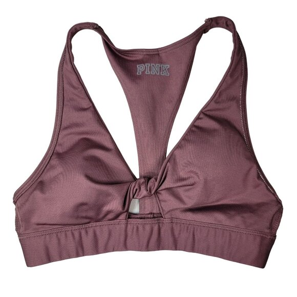 Victoria's Secret PINK Pullover Ultimate Sports Bra Mauve XS Twist Lightly Lined - Picture 6 of 10